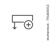 Insert column row line icon, outline vector sign, linear style pictogram isolated on white. Symbol, logo illustration. Editable stroke
