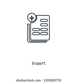 Insert concept line icon. Linear Insert concept outline symbol design. This simple element illustration can be used for web and mobile UI/UX.