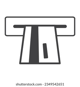 Inserta un icono plano de tarjeta de crédito. Símbolo de cajero automático bancario. Signo de compras. Icono simple sobre fondo blanco. También se puede usar para comprar y eCommerce. Idóneo para aplicaciones web, aplicaciones móviles.