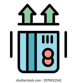 Insert credit card icon. Outline insert credit card vector icon color flat isolated