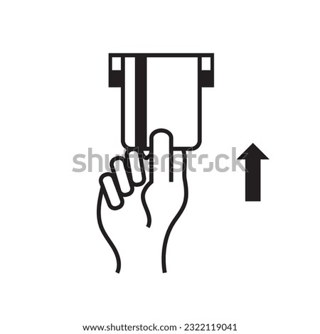 Insert credit card line icon. linear style sign for mobile concept and web design. Hand inserting card into ATM slot. Vector illustration EPS 10.