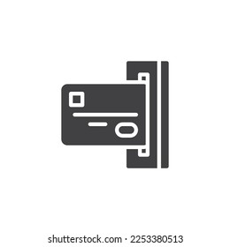Insert credit card vector icon. filled flat sign for mobile concept and web design. ATM and credit card glyph icon. Symbol, logo illustration. Vector graphics