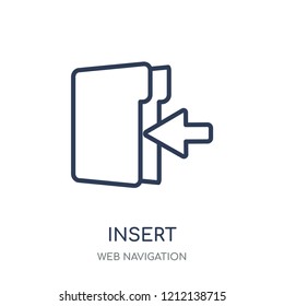 Insert icon. Insert linear symbol design from Web navigation collection. Simple outline element vector illustration on white background.