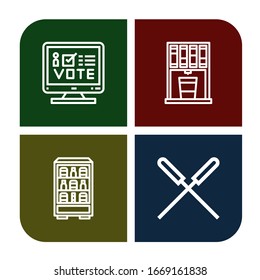 insertar conjunto de iconos. Colección de iconos de voto en línea, máquina expendedora, acupuntura