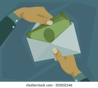 Insert money into the envelope