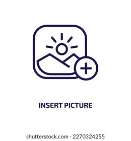 insert picture icon from user interface collection. Thin linear insert picture, insert, picture outline icon isolated on white background. Line vector insert picture sign, symbol for web and mobile