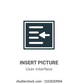 Insert picture vector icon on white background. Flat vector insert picture icon symbol sign from modern user interface collection for mobile concept and web apps design.