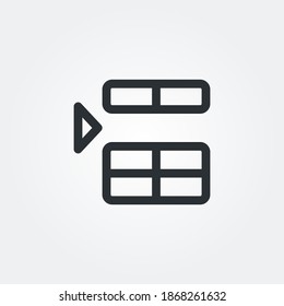 insert row above icon vector isolated with line style and black color