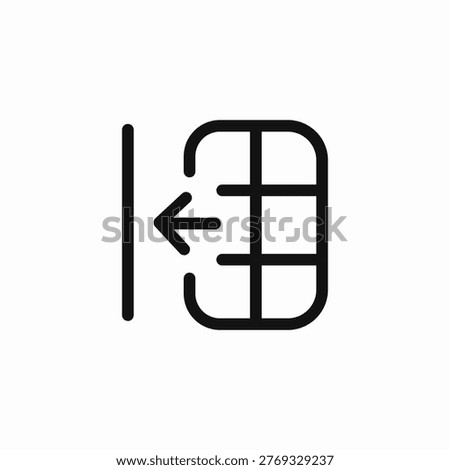 insert row left icon sign vector
