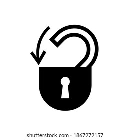 Insertar Icono de bloqueo de seguridad negro, Ilustración vectorial, Aislar en etiqueta de fondo blanco. EPS10