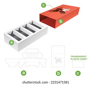 Insertar caja de soporte con plantilla de corte de la cubierta de calcetín de Navidad con estampado y maquillaje 3D