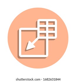 Insert table badge icon. Simple glyph, flat vector of web icons for ui and ux, website or mobile application