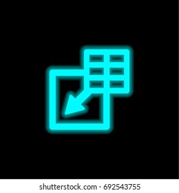 Insert Table blue glowing neon ui ux icon. Glowing sign logo vector