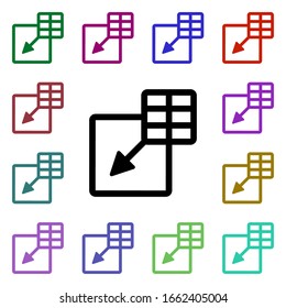 Insert table multi color style icon. Simple glyph, flat vector of web icons for ui and ux, website or mobile application