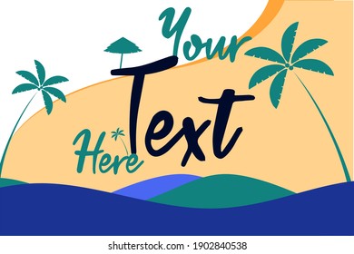 Insert Text with Beach Side. Simple eps Illustration 