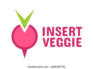 insert veggie red beet vegetable fruit logo concept design illustration