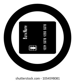 Inserting credit card icon black color in circle