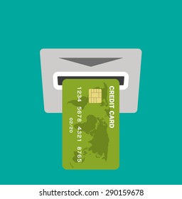 Inserting credit card icon - Flat style