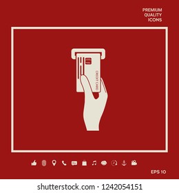 Inserting credit card icon. Graphic elements for your design