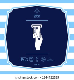 Inserting credit card icon. Graphic elements for your design