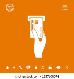 Inserting credit card icon. Graphic elements for your design