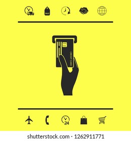 Inserting credit card icon. Graphic elements for your design