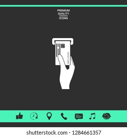 Inserting credit card icon. Graphic elements for your design