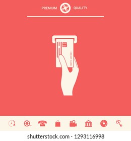 Inserting credit card icon. Graphic elements for your design