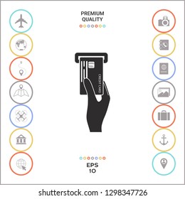 Inserting credit card icon. Graphic elements for your design