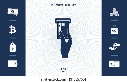 Inserting credit card icon. Graphic elements for your design