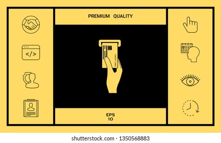 Inserting credit card icon. Graphic elements for your design