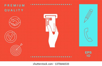 Inserting credit card icon. Graphic elements for your design