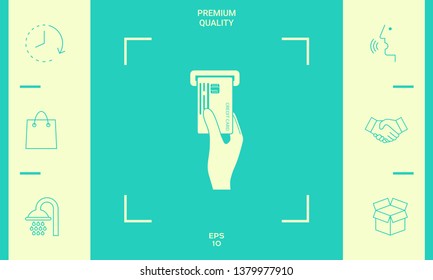 Inserting credit card icon. Graphic elements for your design