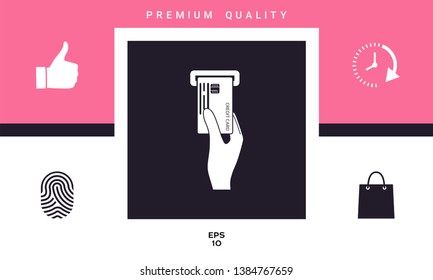 Inserting credit card icon. Graphic elements for your design