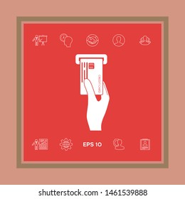 Inserting credit card icon. Graphic elements for your design
