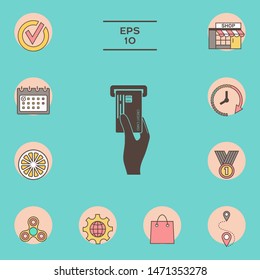 Inserting credit card icon. Graphic elements for your design