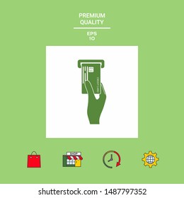 Inserting credit card icon. Graphic elements for your design