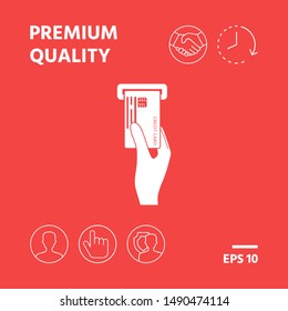 Inserting credit card icon. Graphic elements for your design