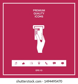 Inserting credit card icon. Graphic elements for your design