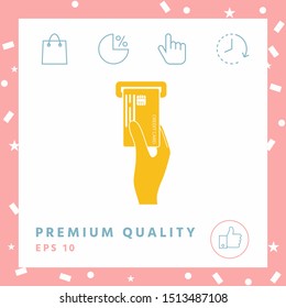 Inserting credit card icon. Graphic elements for your design