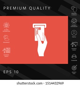 Inserting credit card icon. Graphic elements for your design