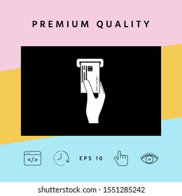 Inserting credit card icon. Graphic elements for your design