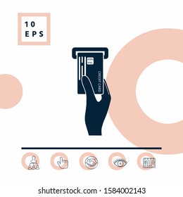 Inserting credit card icon. Graphic elements for your design