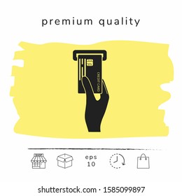 Inserting credit card icon. Graphic elements for your design
