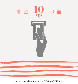 Inserting credit card icon. Graphic elements for your design