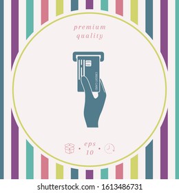 Inserting credit card icon. Graphic elements for your design