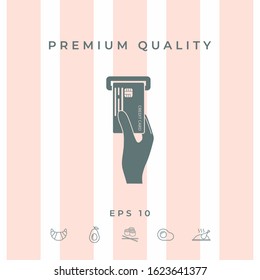 Inserting credit card icon. Graphic elements for your design
