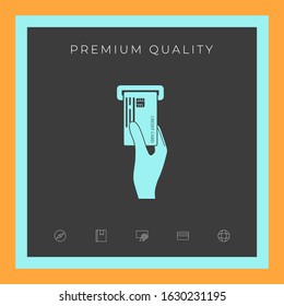 Inserting credit card icon. Graphic elements for your design