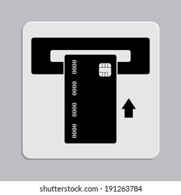 Inserting credit card icon on a grey flat button