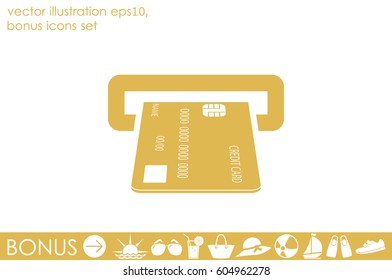 Inserting credit card icon vector